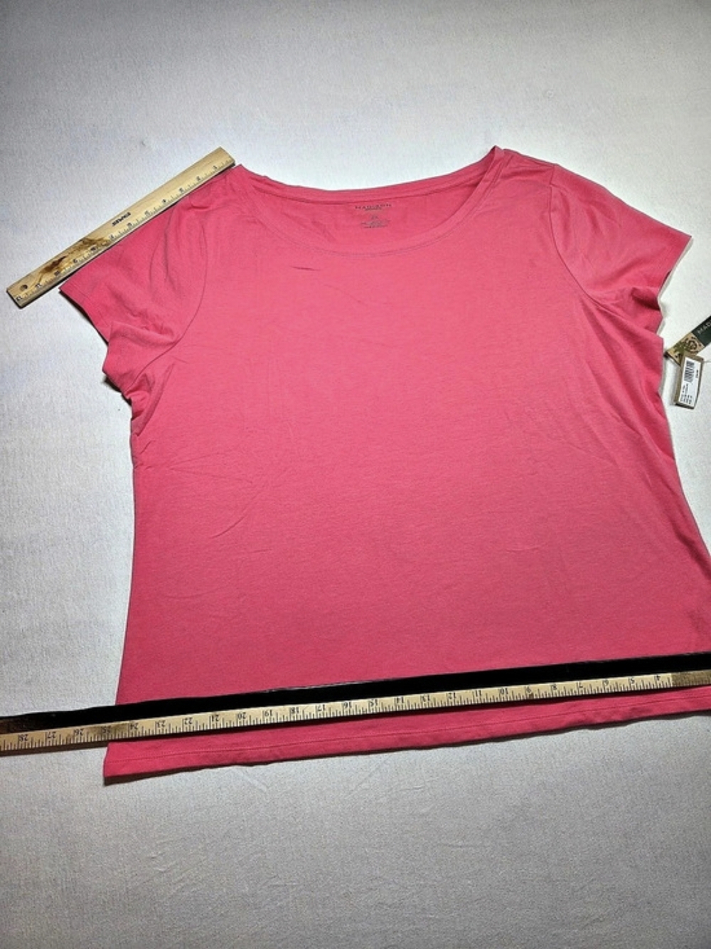 Madison Woman Live Green Pink Scoop Neck Short Sleeve Organic Cotton Tee 2X NWT